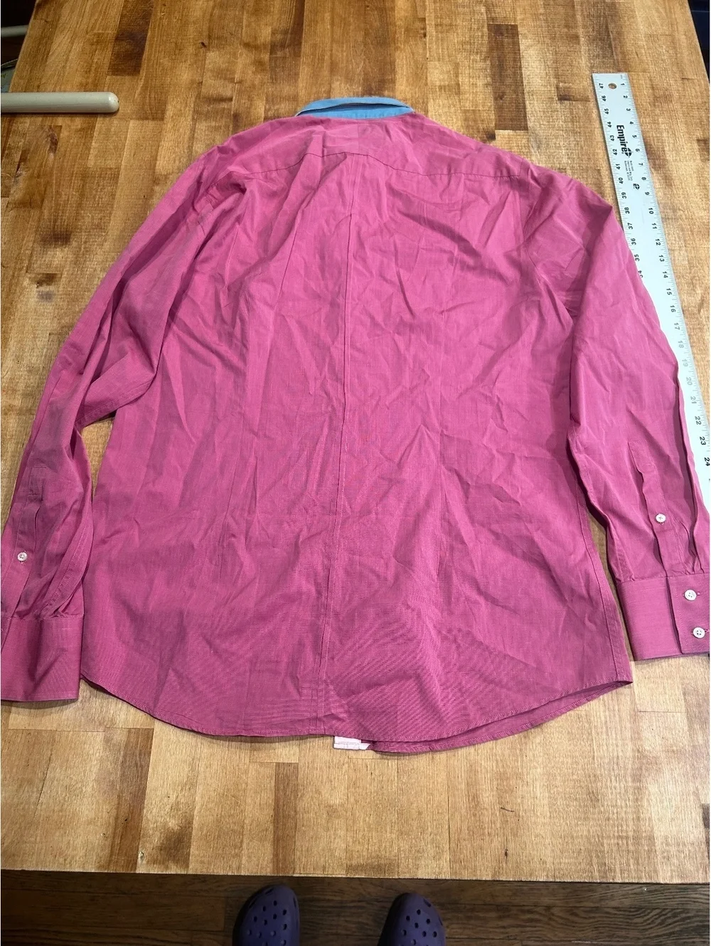 PINK Thomas Pink Men's Superfine Italian 120s Dress Shirt - Pink with Blue Contr